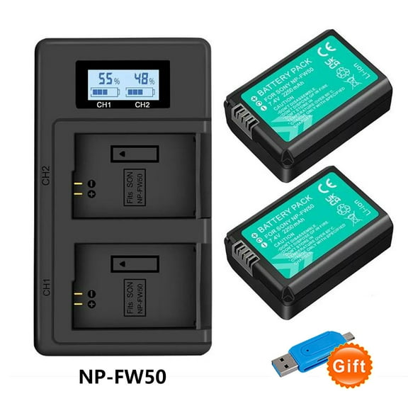 Digital Camera Battery Charger NP-FW50 NPFW50 NP FW50 Battery LCD Dual Charger for Alpha a6500 a6300 a6000 a5000 a3000 NEX-3 a7 7R a7R a7R II