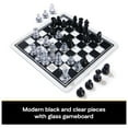 thumbnail image 4 of Spin Master Games, Cardinal Classics, Black and Clear Chess, Checkers Set with Glass Gameboard, Ages 8 and up, 4 of 8
