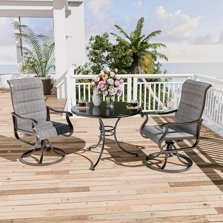 Techmilly 2-Piece Patio Swivel Chairs, High Back, All