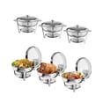 thumbnail image 1 of Gaderth Plats Ronds Anti-Frottement pour Buffet, Ensemble de Plats Anti-Frottement 5 Qt pour Buffet, Réchauds Alimentaires en Acier Inoxydable, Ensembles de Réchauds et Réchauffe-Buffets, Ensemble de Serveurs de Buffet avec Poêle à Nourriture et à Eau, Couvercle, Support à Carburant pour Fêtes, 1 of 7