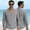 Gray, variant on UTSJKR Men's Single Chest Pocket Linen-Blend Henley Long Sleeve Shirt, V-Neck Lightweight Top, Summer Beach Daily Outdoor Casual Comfort Wear Sky Blue XXXL