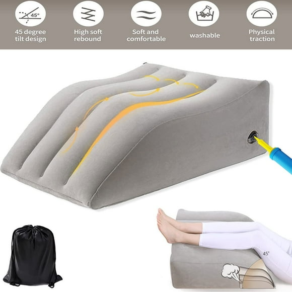 DEELLEEO Leg Elevation Pillows Inflatable Portable Wedge Pillows for Sleeping Legs Reduce Swelling Blood Improve Circulation Back Pain After Surgery Foot Lift Rest Pregnant Gray