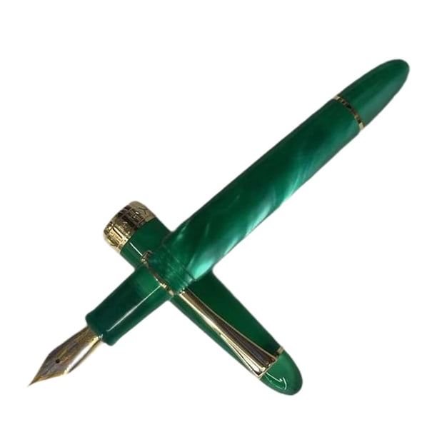 Pluma estilográfica de pistón EF0.5mm Mini bolígrafos de bolsillo Instrumento de escritura para firmas verde oscuro