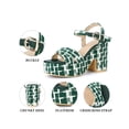 thumbnail image 4 of BLISSFUL STEP Women's Checkered Platform Heels Slingback Strap Block Heel Sandals Green (Size 5.5), 4 of 7