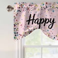 thumbnail image 4 of Happy Birthday Tie Up Valance Curtains for Windows, Kitchen Curtains Window Treatments, Pink Modern Abstract Art Short Window Shades Valances for Bedroom Bathroom Cafe 42"x18", 4 of 8