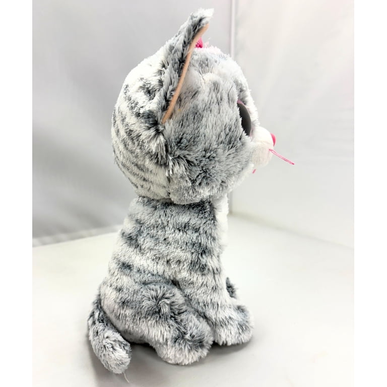 Ty Inc. Beanie Boo Plush Stuffed Animal Kiki, Grey Cat with Tabby