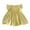 Yellow, variant on Mercatoo Girl's Solid Color Fly Sleeve Dress 𝐅lutter 𝐑uffle 𝐇em A-Line Su𝐧dress Casual Swing Midi P𝐚rty Dress for Kids