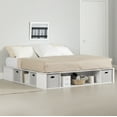 thumbnail image 1 of South Shore Flexible King Storage Platform Bed with Baskets, in Pure White, 1 of 13