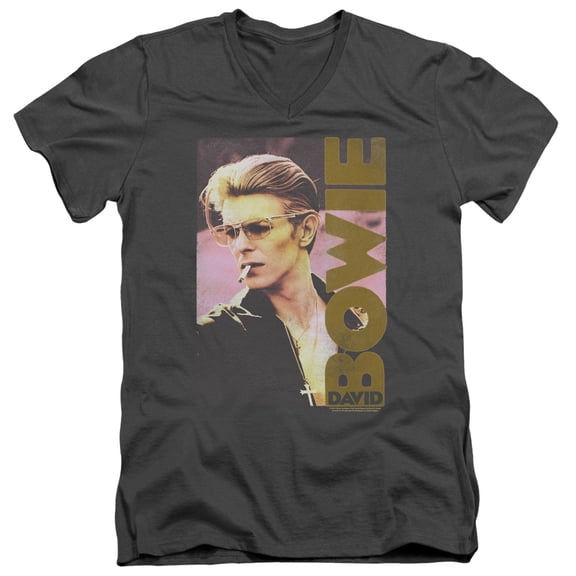 Men's David Bowie Smokin Slim Fit T-shirt XX-Large Charcoal