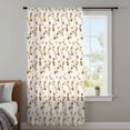 thumbnail image 4 of Orange Botanical Sheer Curtains 45 Inches Long, Vintage Blossom Floral Wildflower Light Filering Curtains, Breathable Simi Curtain Privacy Drapes for Kitchen Bathroom Small Window Treatment, 4 of 9