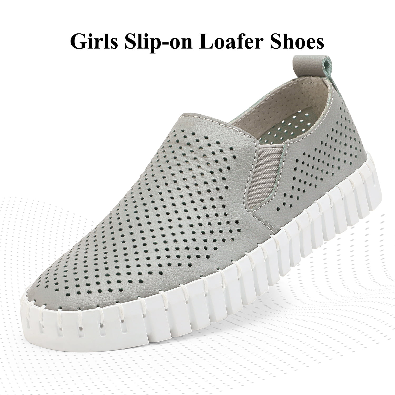 DREAM PAIRS Girls Slip-on Sneakers Comfortable Loafer Shoes 