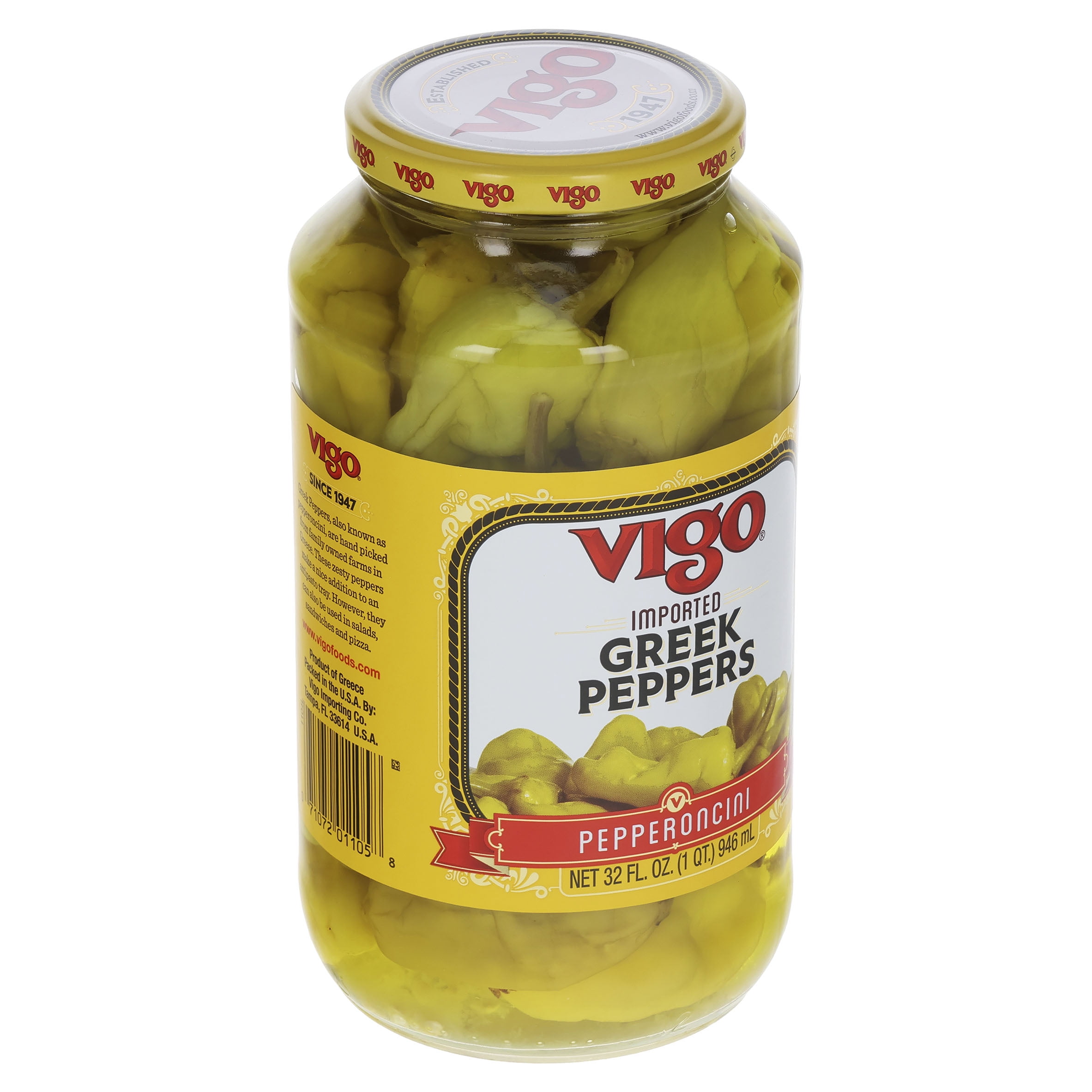 Vigo Handpicked Greek Peppers, Zesty Flavor, Perfect for Pizzas