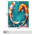 thumbnail image 2 of NIANHE Koi fish flowers blanket, printed design, winter sofa dormitory home decoration, must-have travel product. Size is 50x60 inches., 2 of 9