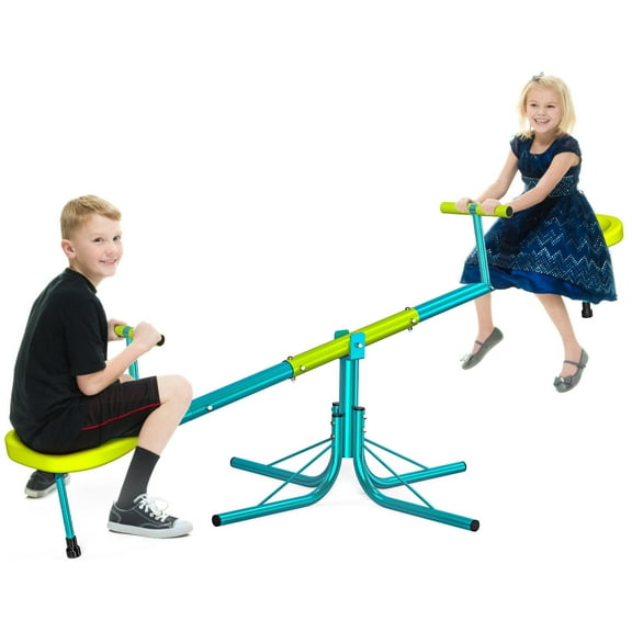 GIKPAL Kids Seesaw, Sit and Spin Teeter Totter, Heavy Duty Upgraded Model, 360 Degrees Rotation Teeter-Totter for Kid, Backyard Playground Outdoor Seesaw