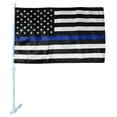 thumbnail image 2 of USA Thin Blue Line 12"x18" Double Sided Rough Tex Knit Nylon Car Flag, 2 of 3