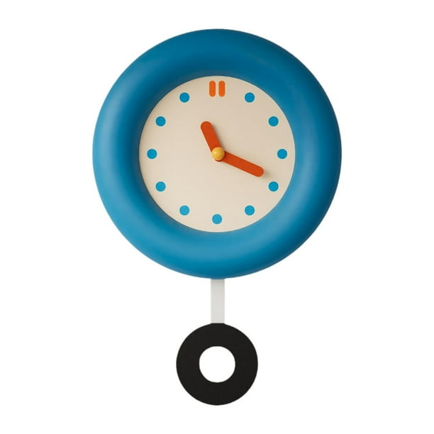 Reloj de pared redondo, reloj analógico, decoración del hogar, comedor, fácil de leer, reloj colgante silencioso para hotel, cocina, aula, dormitorio Con péndulo
