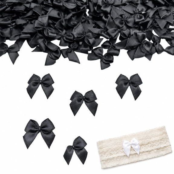 SharkTRUE 100pcs Mini Bows for Crafts, 0.98 Inch Tiny Ribbon Bows Small Bowknot Decorations