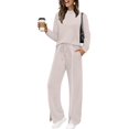 thumbnail image 3 of Conjuntos de Salón para Mujer, Conjuntos de 2 Piezas para Otoño, Pantalones Anchos, Conjuntos A Juego, Ropa de Mujer Albaricoque S, 3 of 8