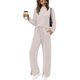 thumbnail image 3 of Conjuntos de Salón para Mujer, Conjuntos de 2 Piezas para Otoño, Pantalones Anchos, Conjuntos A Juego, Ropa de Mujer Albaricoque S, 3 of 8