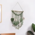 thumbnail image 3 of Macrame Wall Hanging Leaves Boho Wall Decor, Handmade Yarn Woven Wall Art Leaf Tapestry for Bedroom, Living Room, Hotel, 3 of 5