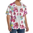 thumbnail image 4 of Wukai Watercolor Flowers Men's Casual Short-Sleeve Button Down Shirt - Lightweight Summer Dress Shirt for Daily Wear-, 4 of 7