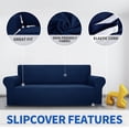 thumbnail image 4 of JIATER 1-Piece Sofa Cover Stretch Couch Cover Washable Sofa Slipcover Furniture Protector for 3 Cushion Sofa,Navy, 4 of 7