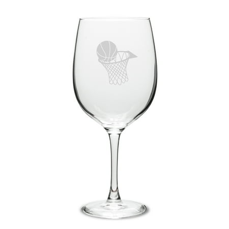 

Basketball Hoop 19 oz. Deep Etched Wine Glass