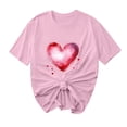 thumbnail image 2 of Wowcloth Women's Valentine's Day T-shirt, Round Neck Short Sleeve with Heart Print, Casual Comfortable for Gift, Dating and Everyday Wear, 2 of 5
