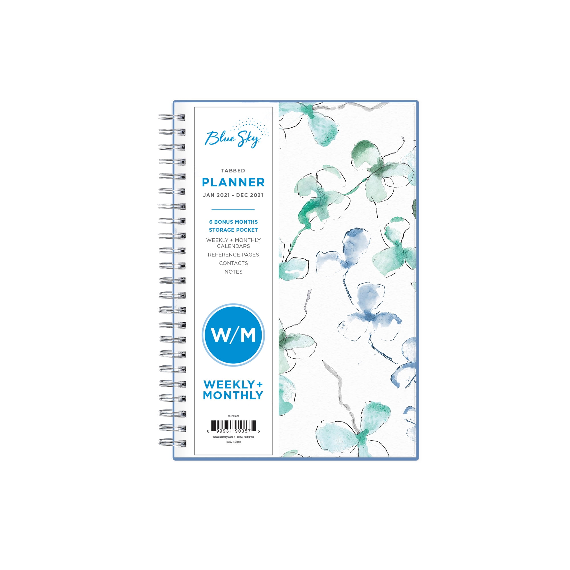 Blue Sky 2021 Weekly & Monthly Planner, 8.5' x 11', Lindley