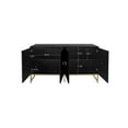 thumbnail image 6 of Hassch 59" Sideboard Buffet Cabinet with Storage, Modern Coffee Bar Cabinet with 4 Carved Doors, Adjustable Shelf and Gold Metal Legs for Living Room,Diningroom,Kitchen (Black), 6 of 9