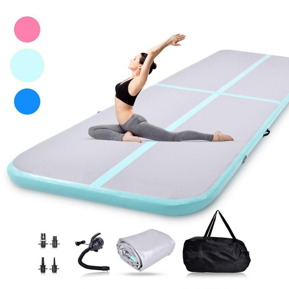 Gym Air Floor Yoga Mat for Outdoor Sports Training Cheerleading Air Track Inflatable Gymnastics Tumble Track Gym Mat 10ft 13ft 16ft 20ft for Toddler Adults