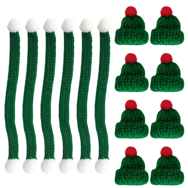 EeaseMX 20 mini sombreros para muñecas, bufandas de punto de lana, adornos para carcasas de teléfono DIY