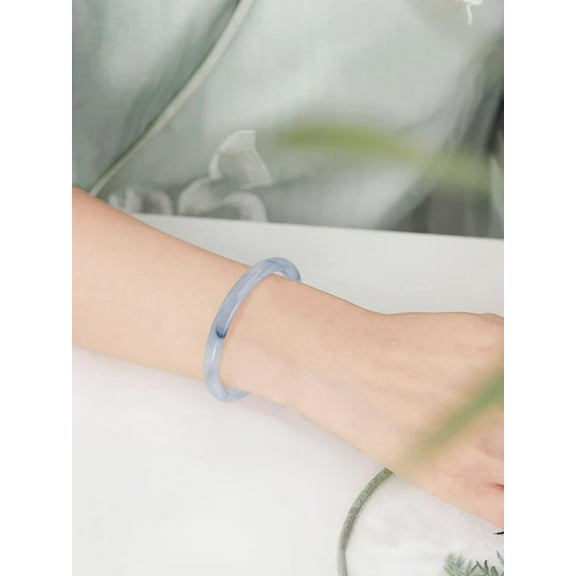 1Pc Jade Bangle Bracelet Stackable Glass Bangles for Women Birthday Festival Elegant Gifts 1/4 inch(0.8cm)