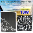 thumbnail image 3 of Ventilador de panel solar, 10 W, impermeable, mini ventilador de escape con energía solar para casetas de perros, invernaderos, refugios, techo de RV, 3 of 5