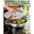 thumbnail image 2 of Cook N Home Tri-Ply Clad 12-Inch Stainless Steel Wok Pan with Lid, Flat Bottom Wok Stir Fry Pan, Dishwasher and Oven-Safe, Compatible with All Cooktops, 2 of 5