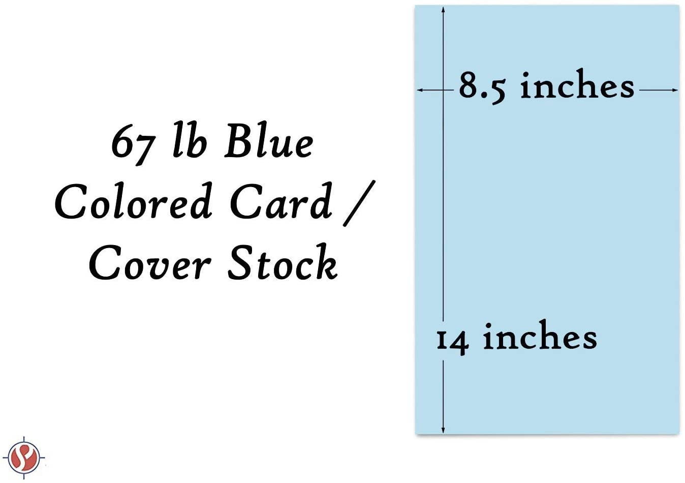 Color Cardstock Paper 67 Vellum Bristol, Sizes: 8.5 x 11 | 11 x 17 | 8.5 x 14 |1 Ream of 250 Sheets per Pack. (8.5 x 14, Blue)