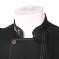 thumbnail image 5 of Alvivi Unisex Women Men Short Sleeves Letter Embroidery Chef Coat Jacket Shirt Restaurant Top Black M, 5 of 7