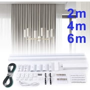 Fetcoi Electric Curtain Tracks With Remote Control Drapery System PC & ABS Home Motorized Curtain Track (6M)