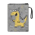 thumbnail image 2 of HELLHERO Books Sleeve with Decorative Design Polyester Fabric Zipper Pouch with Handle for Textbooks Paperbacks Bag Book Carrying Case Waterproof, Glasses Dino Swarm, 2 of 8