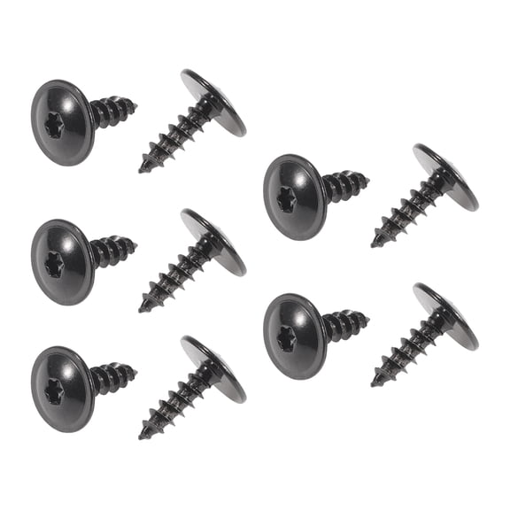 10 Pcs Car Fender Liner Splash Shield Bumper Cover Screw for Audi A3 2006-2013 Metal Black