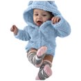 thumbnail image 2 of TAIAOJING Baby Teddy Bear Jackets Toddler Kids Girls Boys Full Zip Up Hooded Bear Ear Long Sleeve Thick Outerwear Snowsuit Coat 3-4 Years, 2 of 4