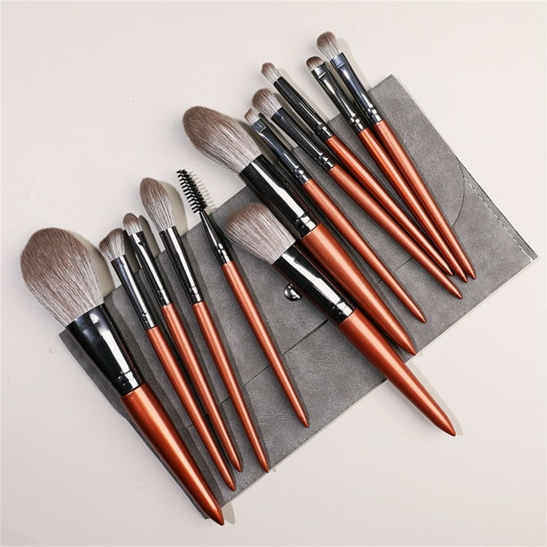 Set de brochas de maquillaje de 12 piezas. Brochas de maquillaje premium. Kit de maquillaje profesional avanzado. Brocha para sombras de ojos, polvos y bases de maquillaje. Set de brochas cosméticas c
