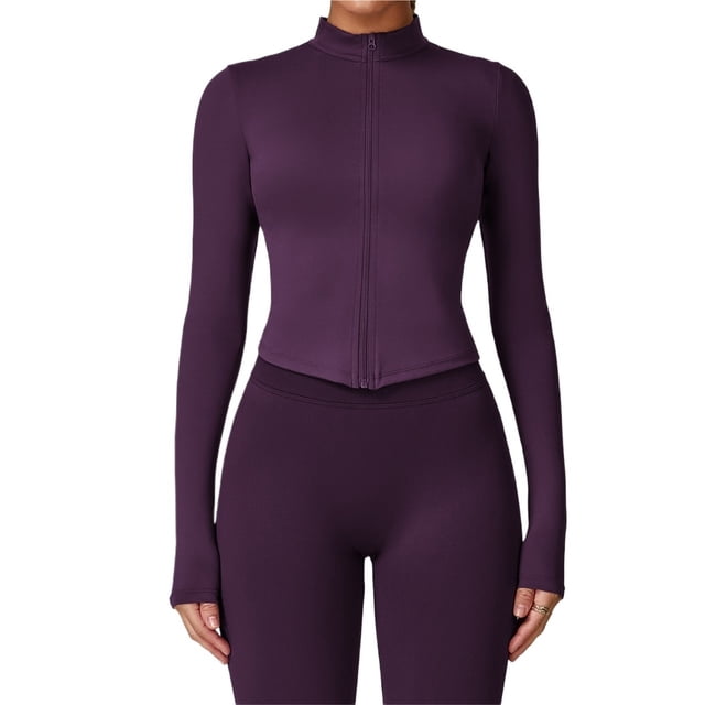 Chaqueta de Yoga for mujer, chaqueta de Yoga deportiva for correr al aire libre con cremallera, chaqueta de manga larga, ropa de Yoga de secado rápido for niñas