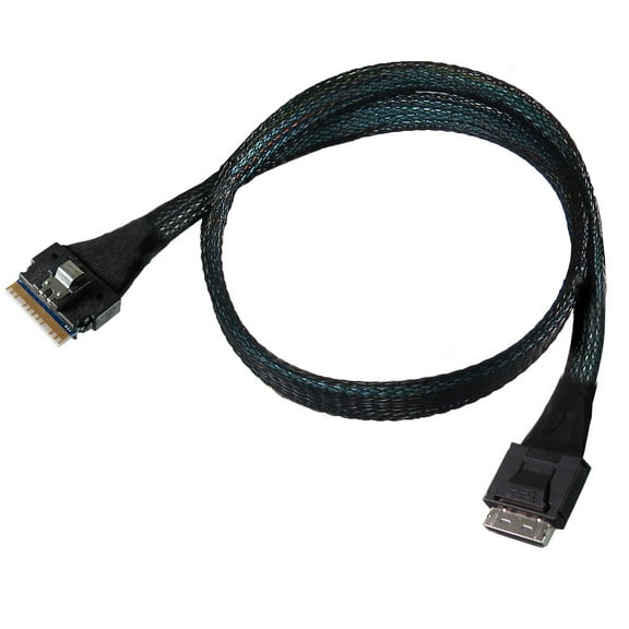 PCIe Gen 4 SlimSAS 8i (SFF-8654) to OCulink 8-Lane SFF-8611 8i Cable - 50cm