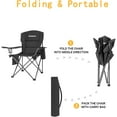 thumbnail image 6 of KingCamp Oversized Camping Chairs Heavy Duty Padded Folding Lawn Chair Support 300 lbs for Adults Outdoor Fishing Sports Black, 6 of 12