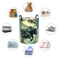 thumbnail image 4 of Balery Bull Charging Through Waves Cesta de ropa redonda con asas, impermeable, independiente, para ropa, juguetes, dormitorio y familia-Small, 4 of 6