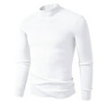 thumbnail image 5 of TOWED22 Men's Mock Turtleneck Sweater Long Sleeve Half Neck Pullover Thermal Casual Ribbed High Neck Pullover Sweater(White,XXL), 5 of 7