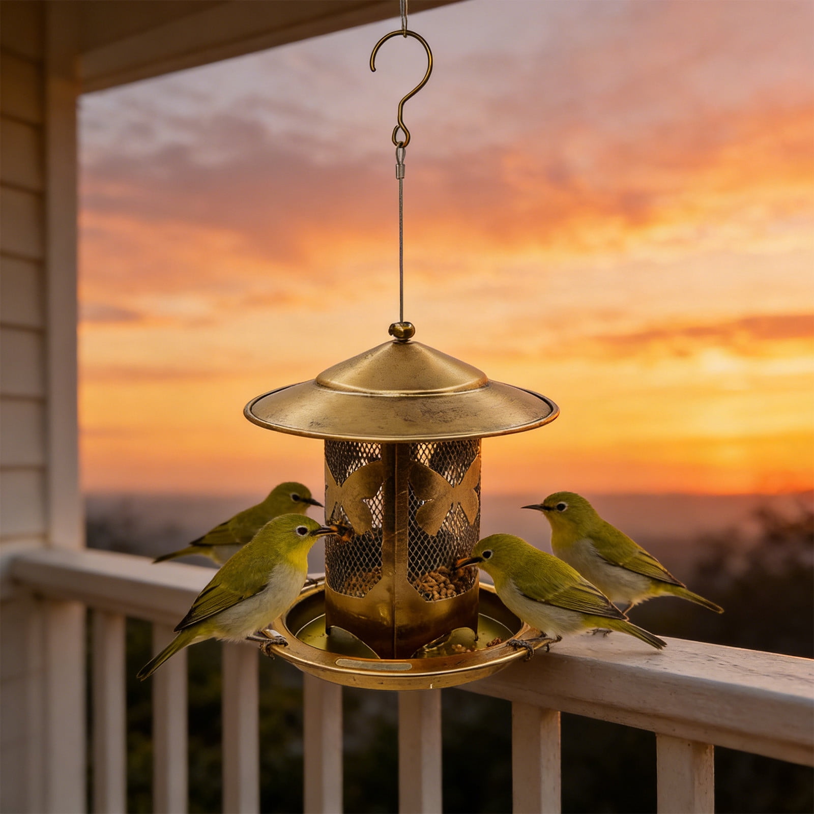 Hummingbirds Feeder Suitable For Outdoor Gardens And Patios Metal Crafts Butterflys Feeder Birds Wrought Iron Feeder