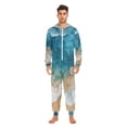 thumbnail image 2 of Beach Ocean Adult Onesie Pajamas Slim Fit Christmas One Piece Suit Pjs for Women and Men Hooded Zipper, 2 of 7