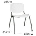 thumbnail image 3 of HERCULES Series 880 lb. Capacity White Plastic Stack Chair with Titanium Gray Powder Coated Frame, 3 of 8